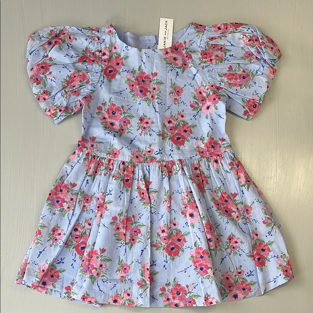 Janie and Jack Floral Bubble Sleeve Dress